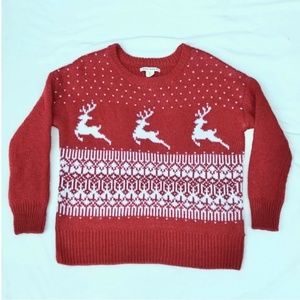 Wool blend reindeer sweater men's S